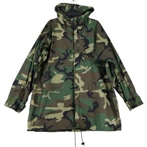 Vintage Y2K ORC Industries Improved Rainsuit Parka Mens M Woodland Camo Tactical